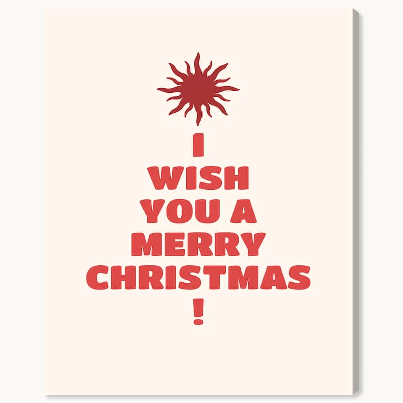Wynwood Studio Canvas Holiday and Seasonal The Sun Wishes Red Modern & Contemporary Wall Art Canvas Print