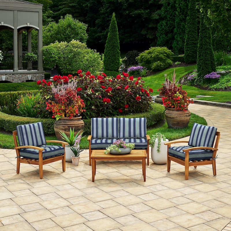 ARDEN Outdoor Plush Modern Tufted Blowfill Deep Seat Set, 24 x 24