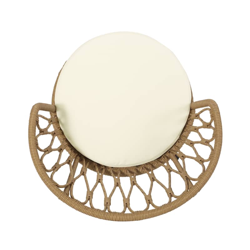 Tavon Wicker Outdoor Dining Chairs with Cushion by Christopher Knight Home