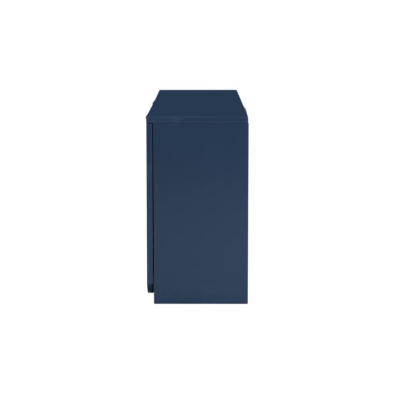 Vertical Stripes and Wavy Design of a Four-Door Cabinet Cabinet
