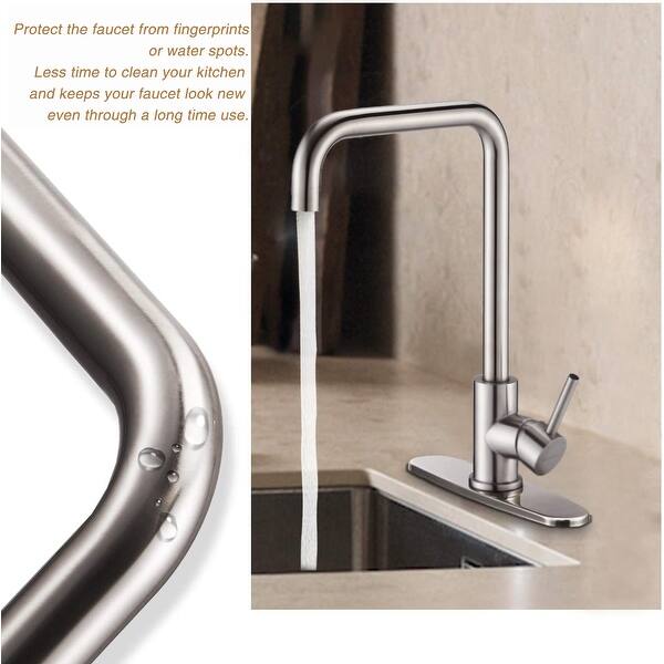 Kitchen Faucet With Soap Dispenser Single Handle Brushed Nickel High Arc Kitchen Sink Faucets With Deck Plate Overstock 33799299