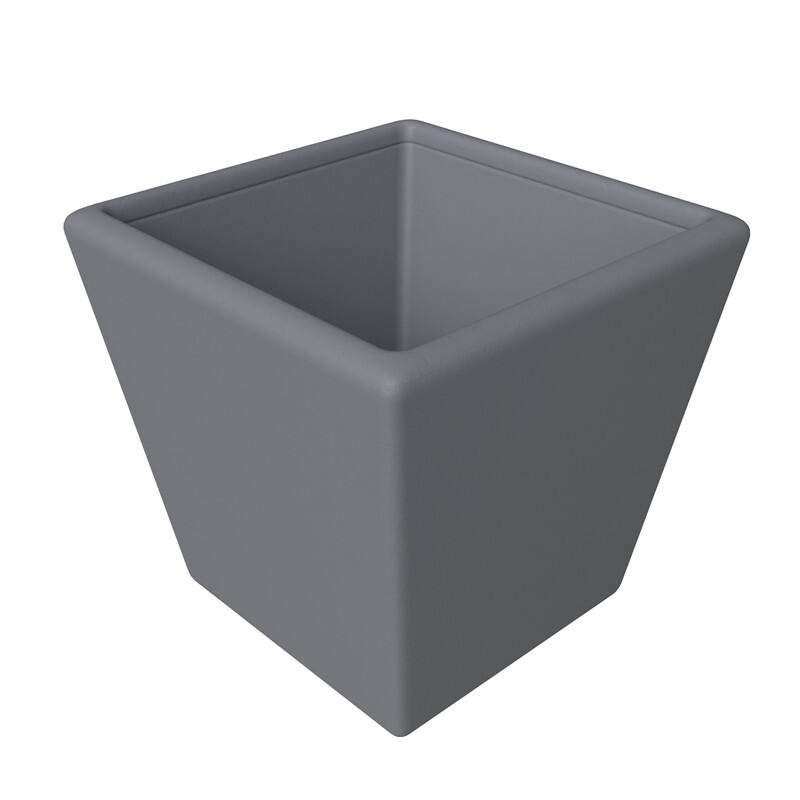 Blossom 4-Piece Square Planter Set, Durable Fiberstone Indoor/Outdoor Pots with Drainage, Yard Patio Decor