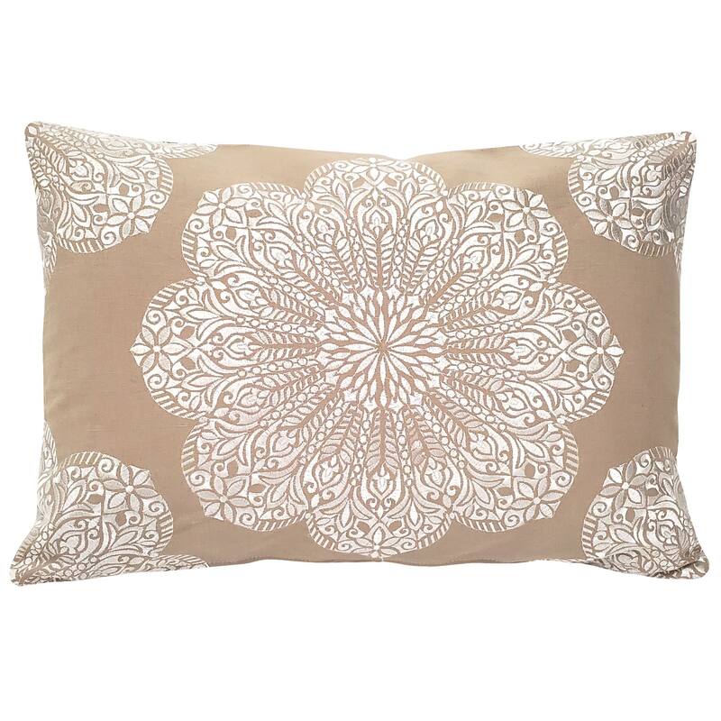 Mancini Throw Pillow - Coffee and Cream - Cover Only