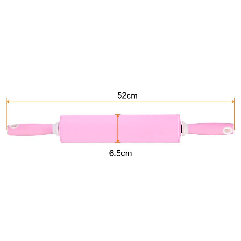 2pcs Silicone Rolling Pins for Baking 52cm x 6.5cm - Pink