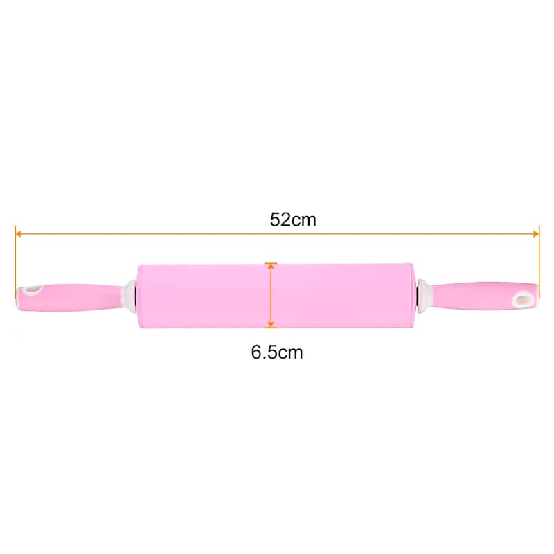Silicone Rolling Pins for Baking 52cm x 6.5cm - Pink