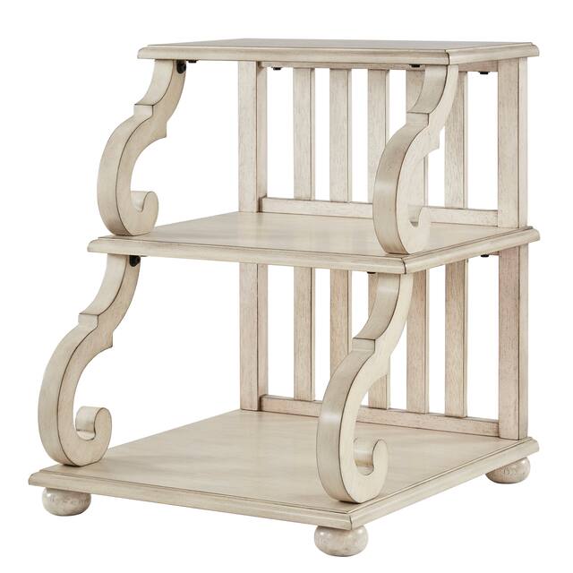 Lorraine Wood Scroll End Table by iNSPIRE Q Classic - Antique White