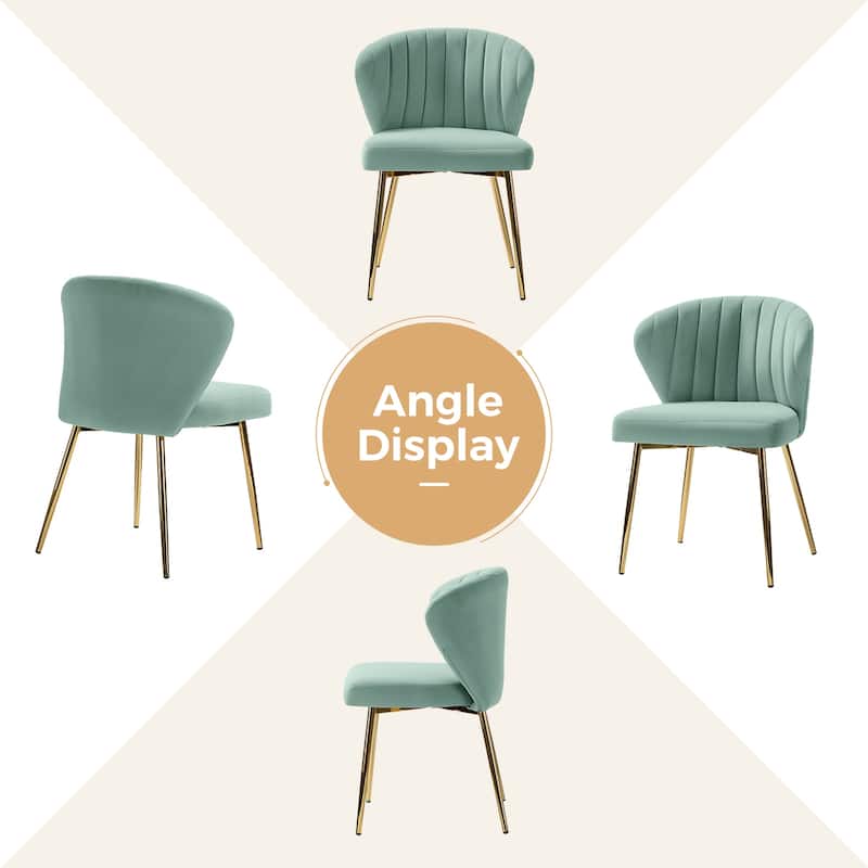 Luna Modern Glam Upholstered Tufted Back Side Accent Dining Chair with Small Base by HULALA HOME