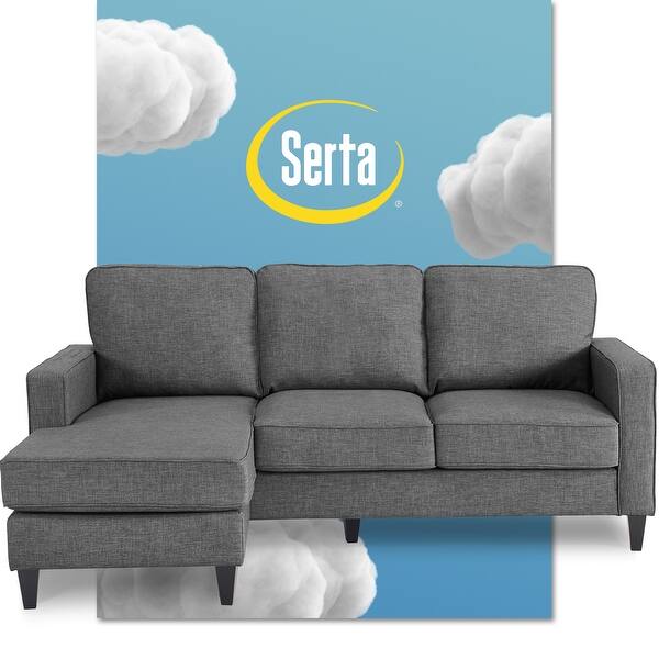 Serta Harmon 80 Inch Reversible Sectional Sofa On Sale Overstock 29077612