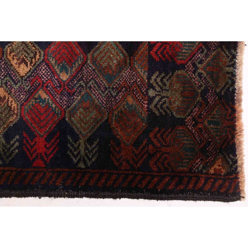 ECARPETGALLERY Hand-knotted Teimani Dark Navy Wool Rug - 3'8 x 6'5
