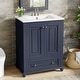 preview thumbnail 26 of 33, 24 Inch Solid Rubberwood Bathroom Vanity with Integrated Ceramic Sink & Soft-Close Hinges - 24"