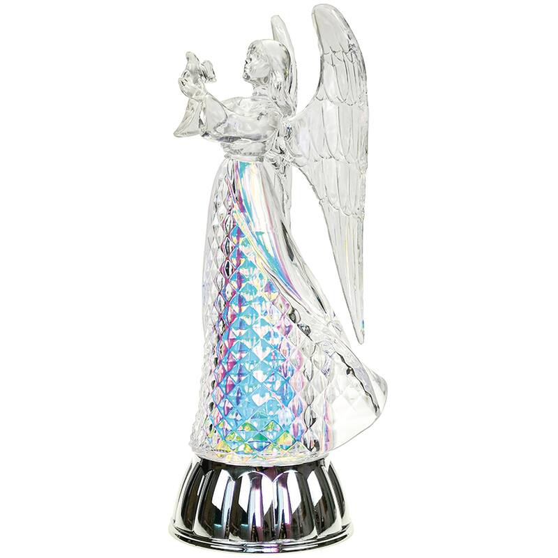 12.8" LED Acrylic Angel with Dove