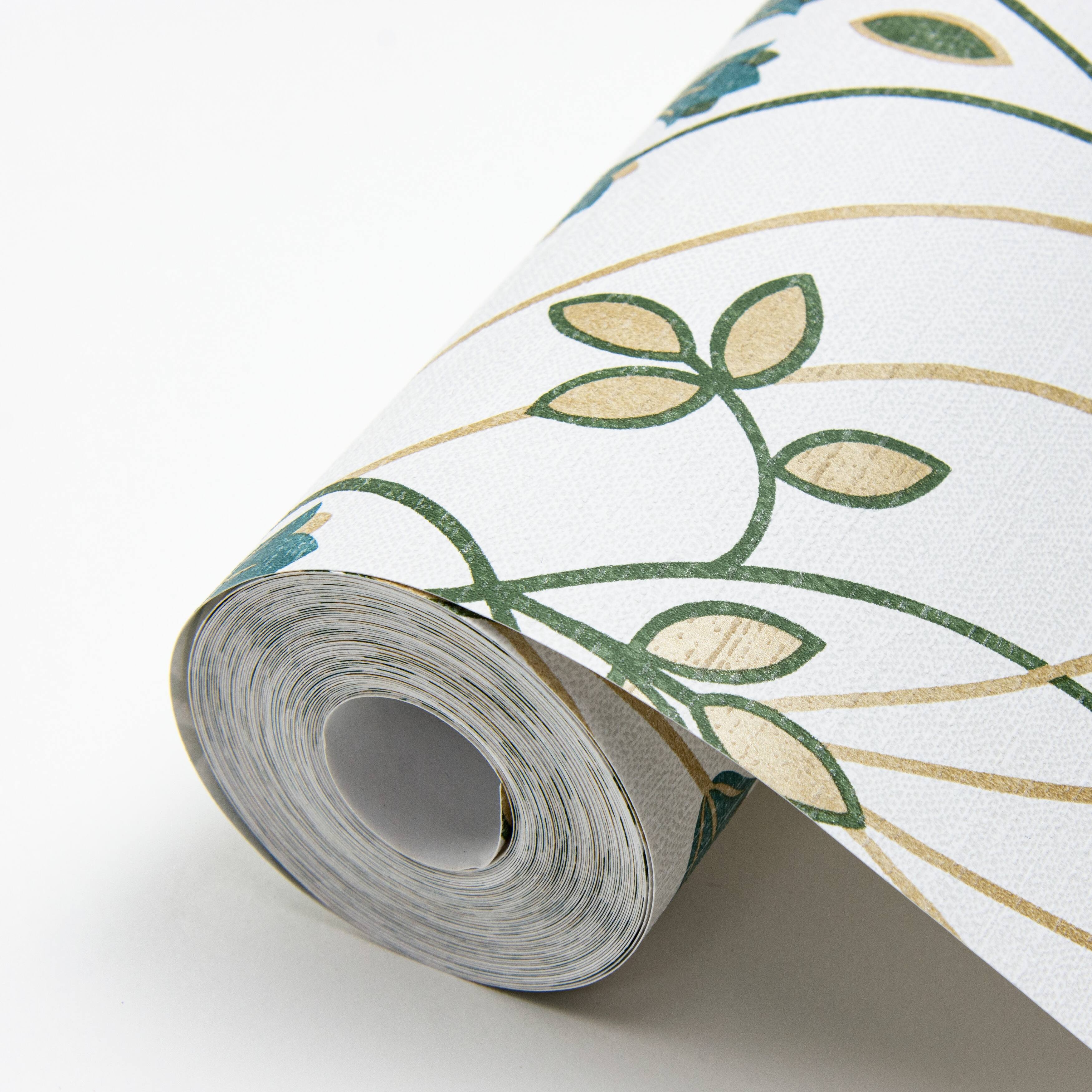 A-Street Prints Dard Teal Tulip Ogee Wallpaper - N/A - Bed Bath