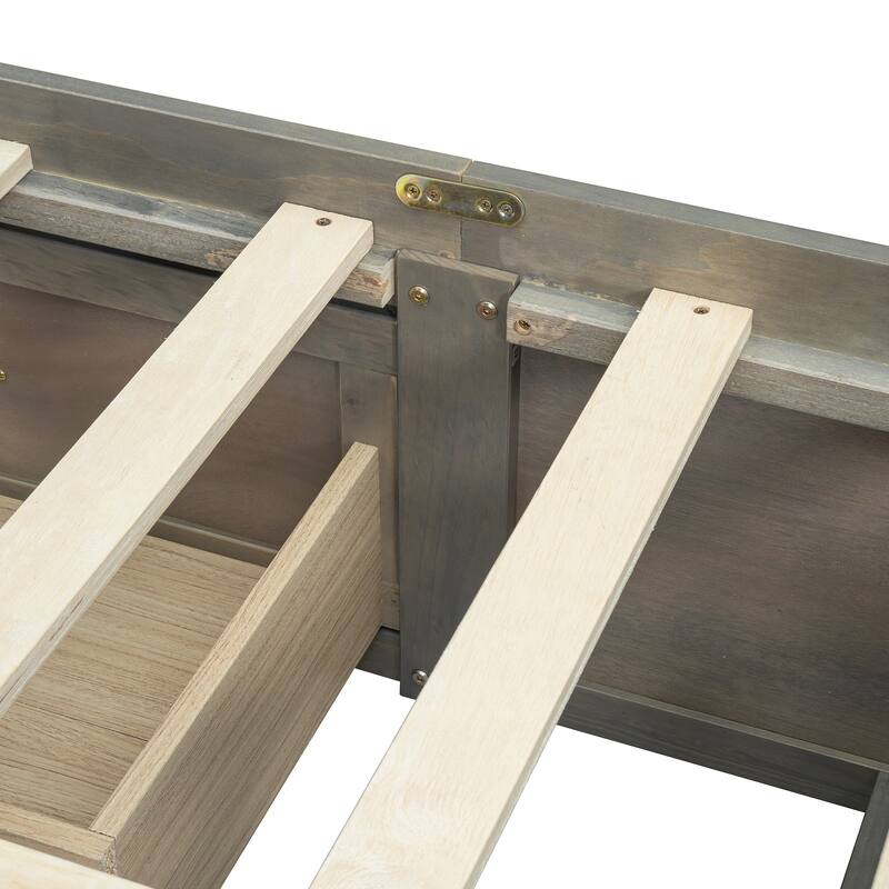 Queen Size MDF Platform Bed with 6 Storage Drawers and 400lb Weight Capacity