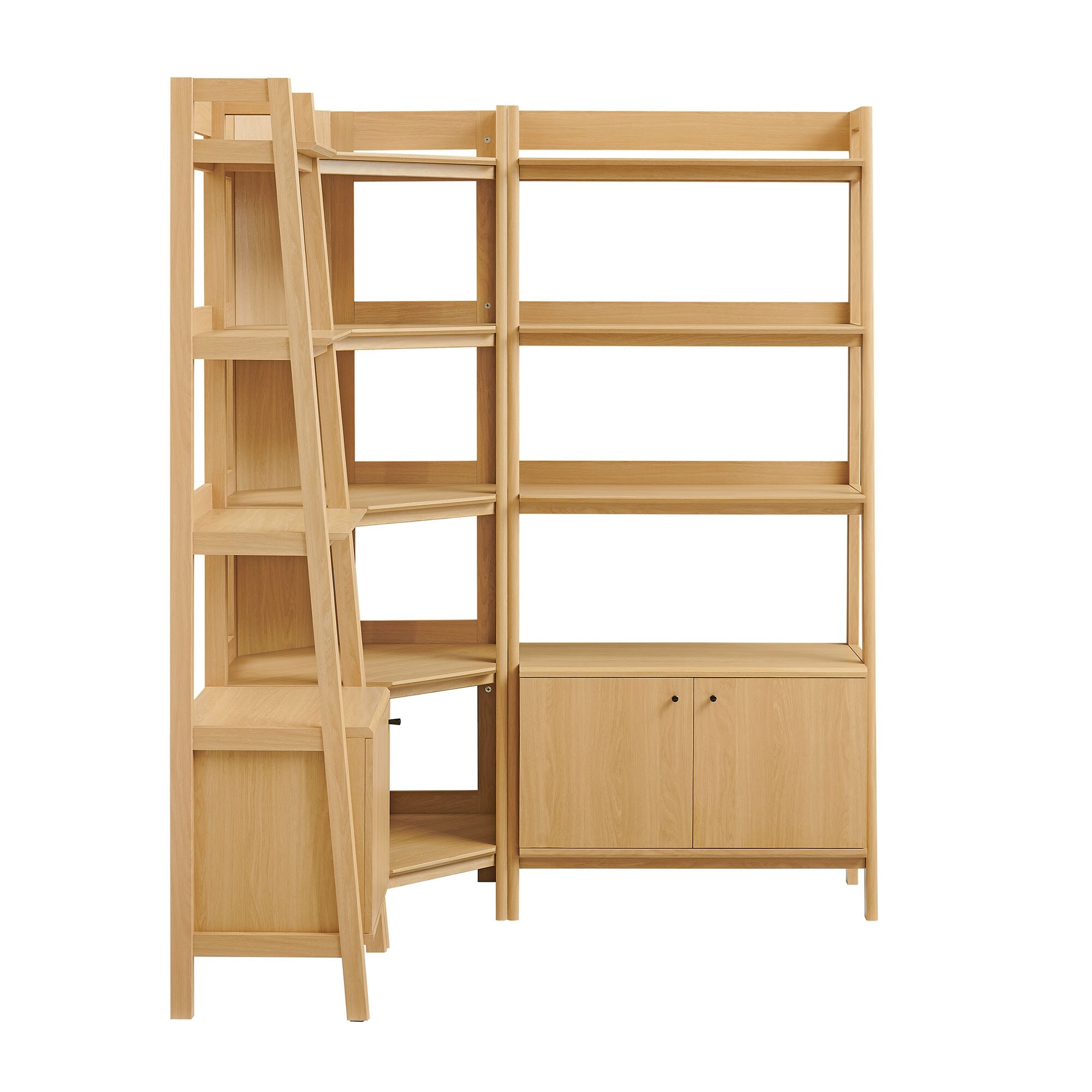 Bixby 3 Piece Corner Bookshelf Set With Wide and Narrow