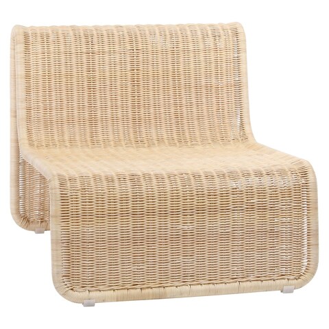 Elliot Natural Rattan Curved Modern Occasional Chair