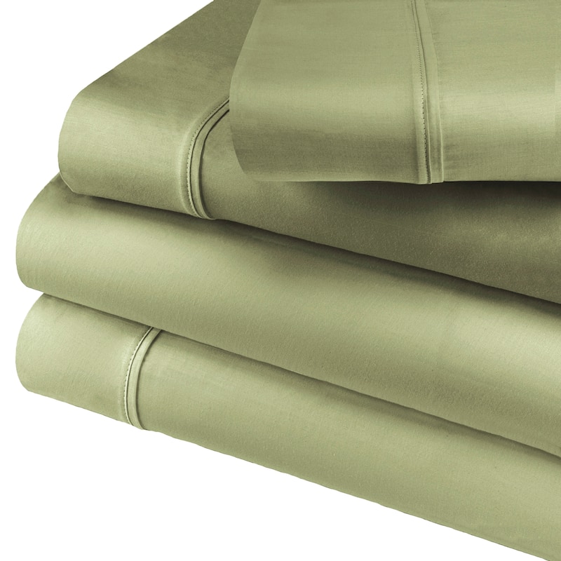 Superior Thread Count 600TC Cotton Blend Solid Deep Pocket Bed Sheet Set