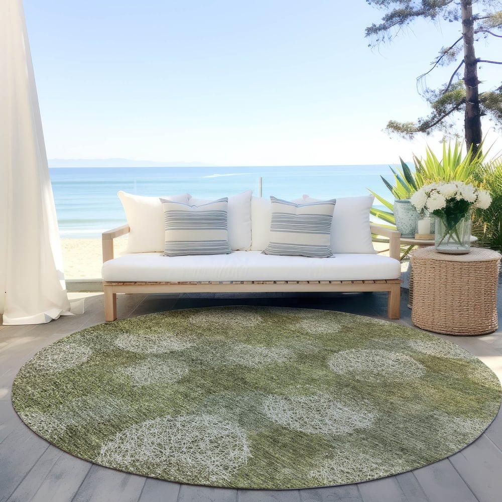 Machine Washable Indoor/ Outdoor Boho Sphere Chantille Rug