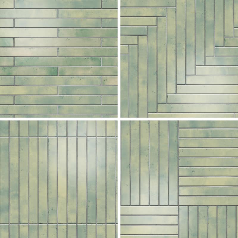 Merola Tile Phoenix Aquamarine 1-7/8" x 17-3/4" Porcelain Floor and Wall Tile