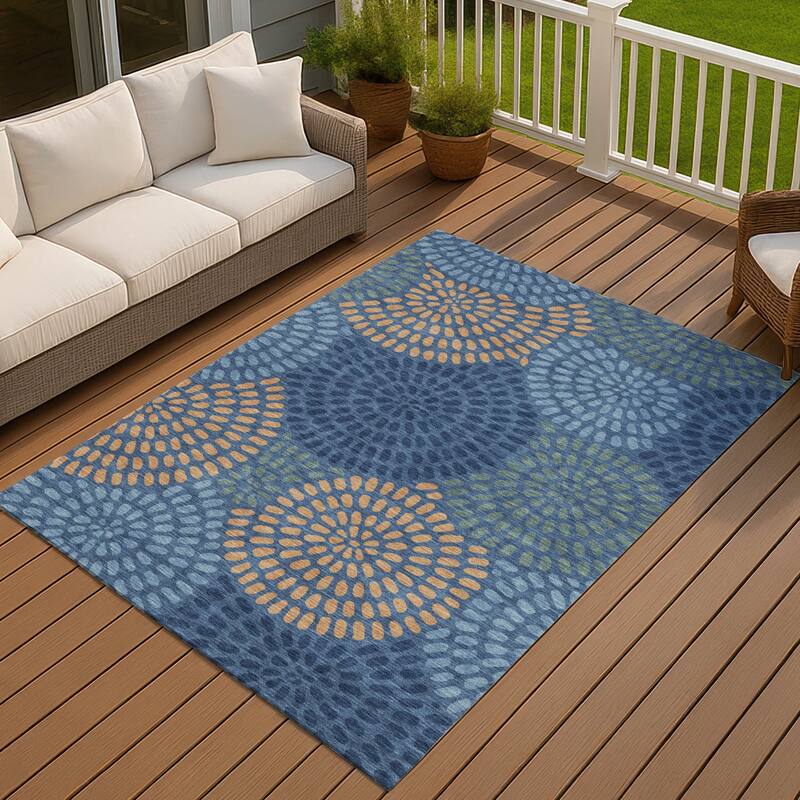 Machine Washable Indoor/ Outdoor Casual Ric Chantille Rug