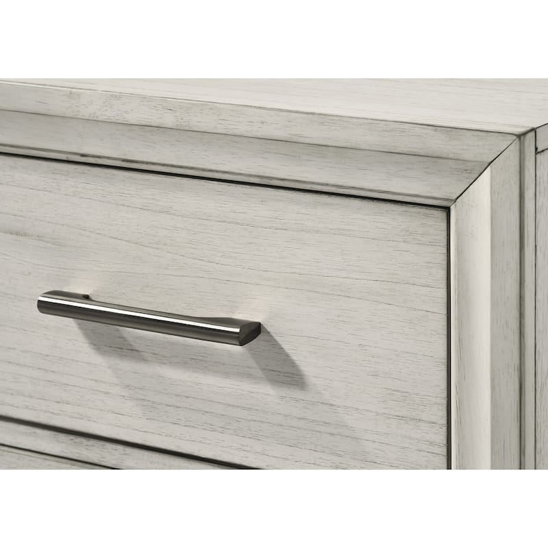1pc Contemporary Style Two Storage Drawers Nightstand End Table Bedroom Solid Wood Wooden Furniture - Antique White