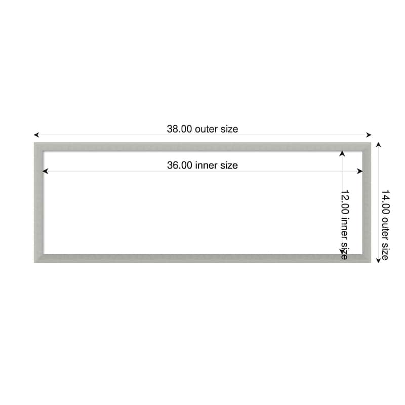 Amanti Art Silver Leaf Framed Dry Erase Magnetic Board - 38 x 14 in