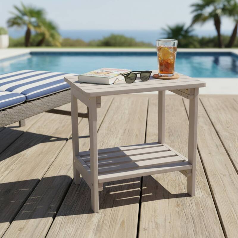 Laguna Adirondack Weather-Resistant 19.75" Wood 2 Tier Side Table