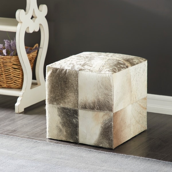 slide 2 of 49, Glam Leather Stool 16 x 16 x 16