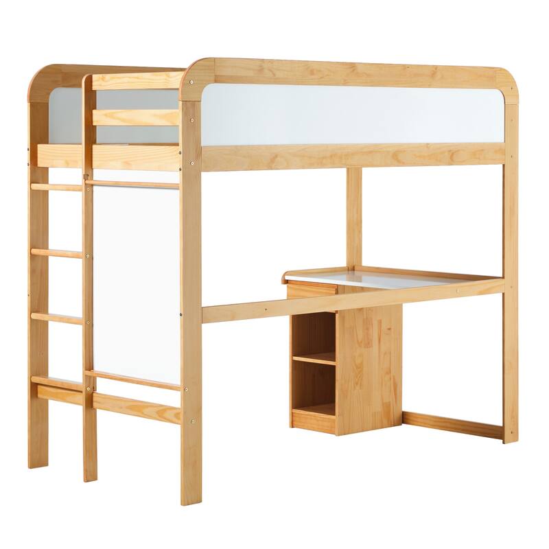 Walker Edison Twin Loft Bed with Desk