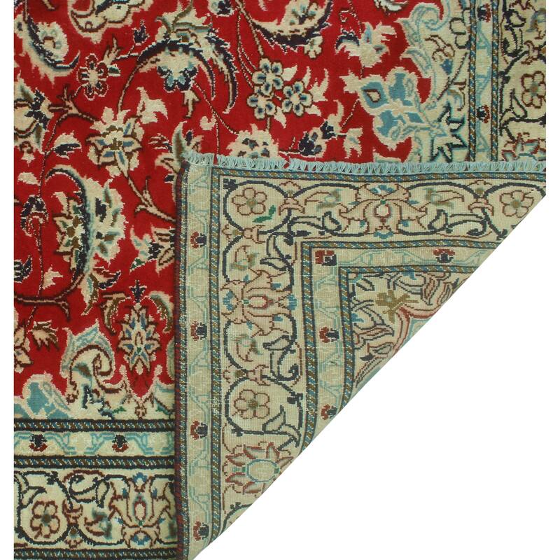 Fine Vintage Distressed Aristocr Red/Beige Rug - 5'1" x 6'5"
