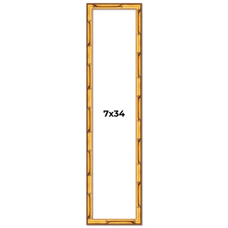 7x34 Frame Gold Bamboo Picture Frame Modern Photo Frame Includes UV Acrylic Shatter Guard Front Acid Free Foam Backing Board