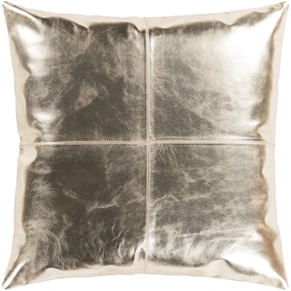 Signature Champagne Leather Throw Pillow Cover (18" x 18")