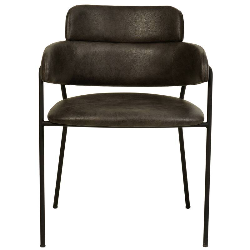 LeisureMod Set of 2 Axis Upholstered Dining Chairs with Black Stainless Steel Legs, Modern Side Chair for Kitchen Home Office
