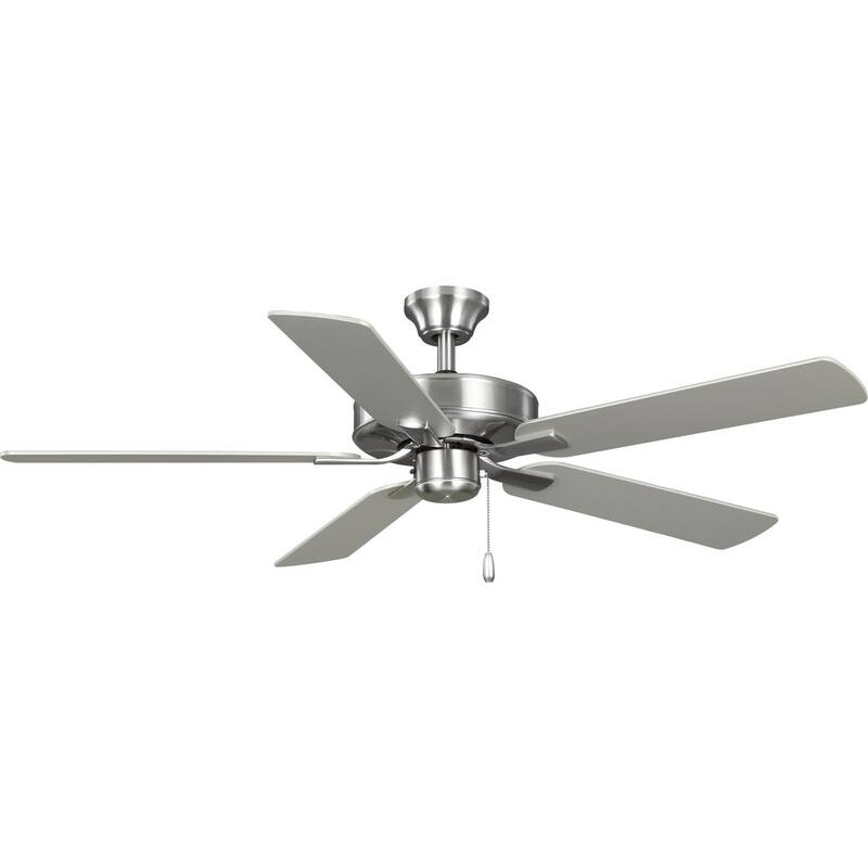 AirPro 52 in. Brushed Nickel 5-Blade Rated AC Motor Transitional Ceiling Fan - 52 in x 52 in x 12.5 in