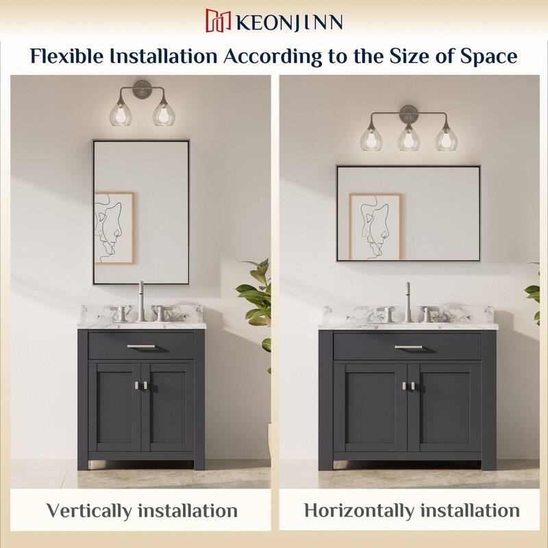 Keonjinn Aluminum Framed Wall Mount Bathroom Vanity Mirror