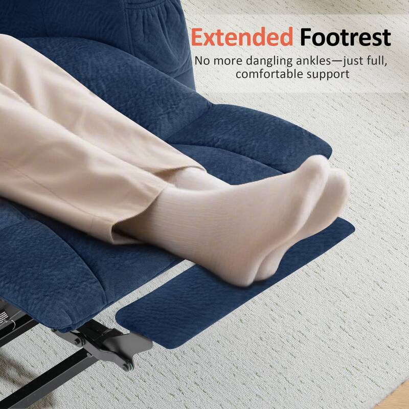 MCombo Electric Power Lift Recliner Chair with Extended Footrest, Fabric 7507