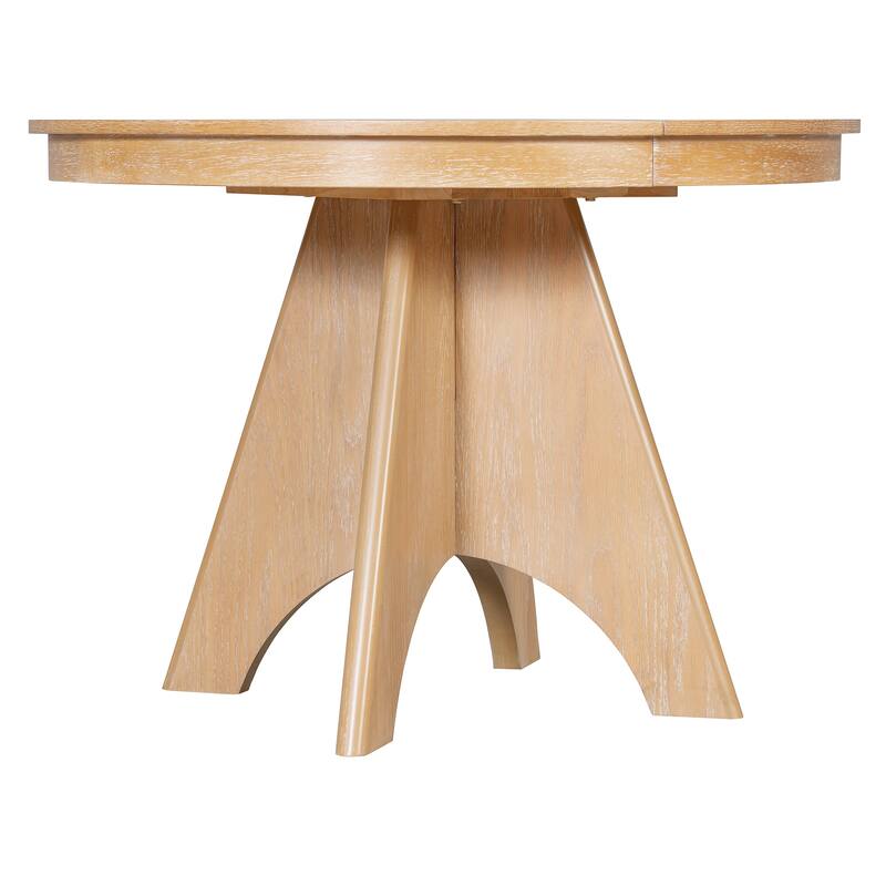 Extendable Dining Table for 4-6, 42" to 58" Rustic Farmhouse Table with X-Legs