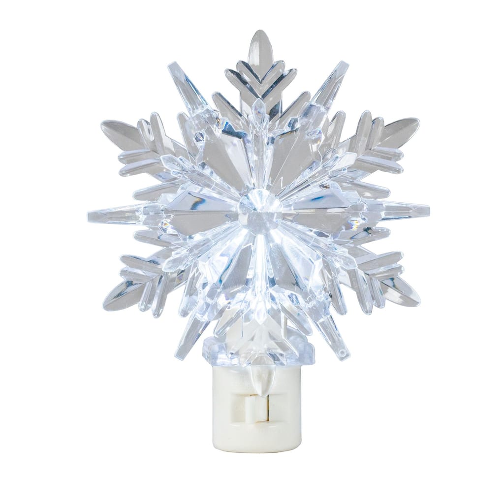 Novelty Lights LED Snowflake Christmas Night Light with Swivel Plug