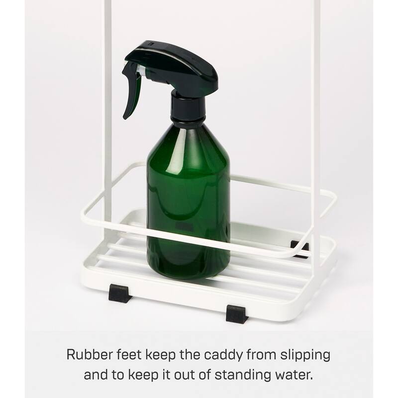 Yamazaki Home Shower Caddy - Three Sizes, Steel, Large - L 4.72 x W 7.09 x H 26.38 inches