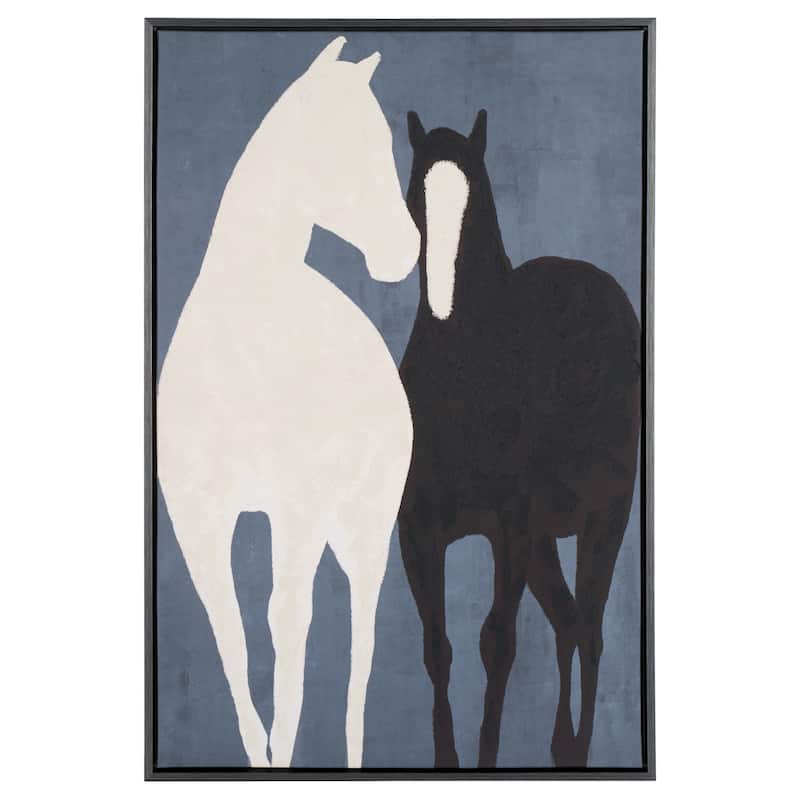 SAFAVIEH Home Walk With Me 24W x 36L-inch Blue Grey/White Framed Wall Art - Blue Grey/White