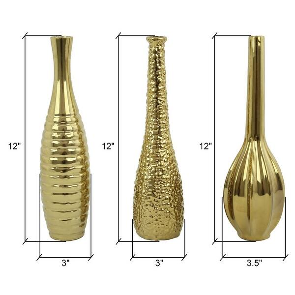 Tianna Gold Vases (Set of 3) On Sale Bed Bath & Beyond 14352570