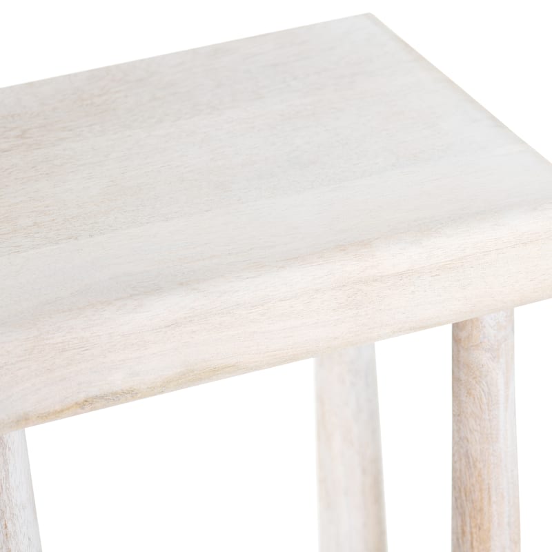 76 in. Cream Solid Wood One Shelf Accent Console Sofa Table