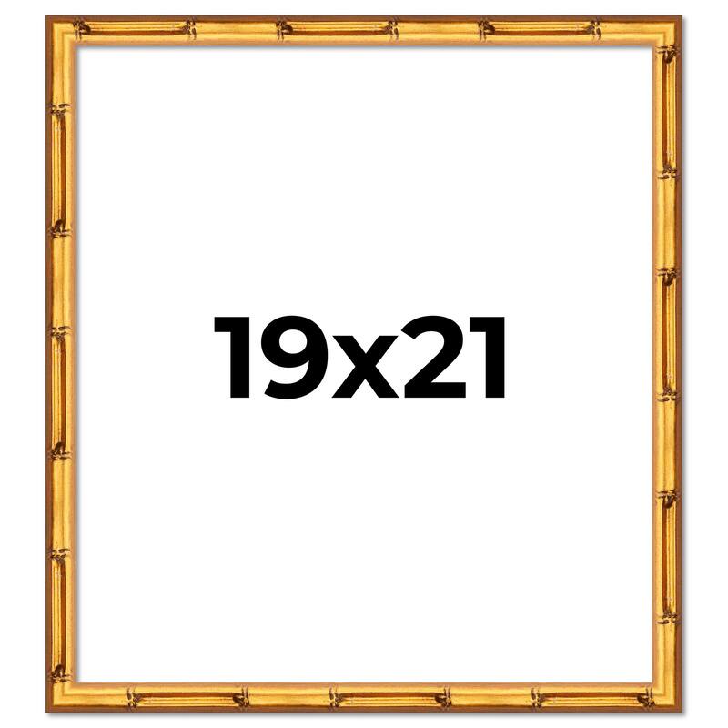 19x21 Frame Gold Bamboo Picture Frame Modern Photo Frame Includes UV Acrylic Shatter Guard Front Acid Free Foam Backing Board
