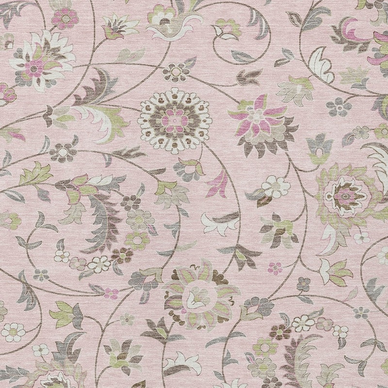HomeRoots Floral Transitional Rectangle Outdoor Rug