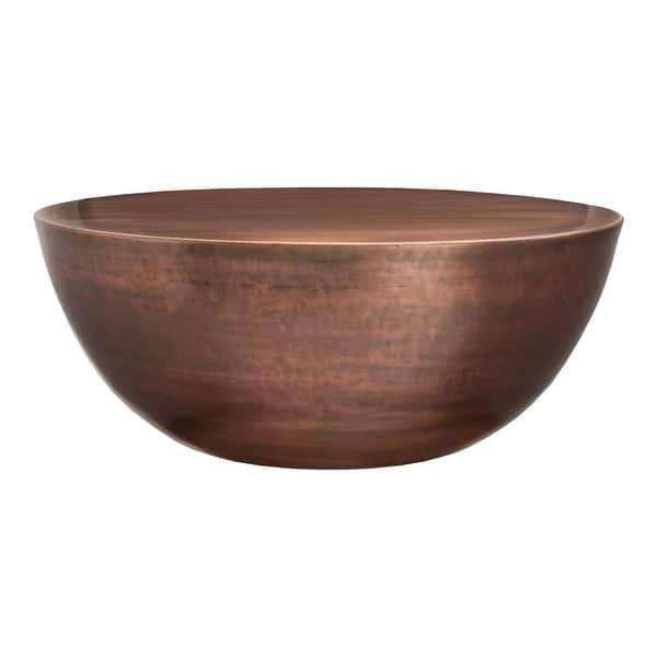 slide 2 of 5, NADAAL STUDIOS Solaris Coffee Table, Round, Hollow Iron with Copper Finish Metal - Copper