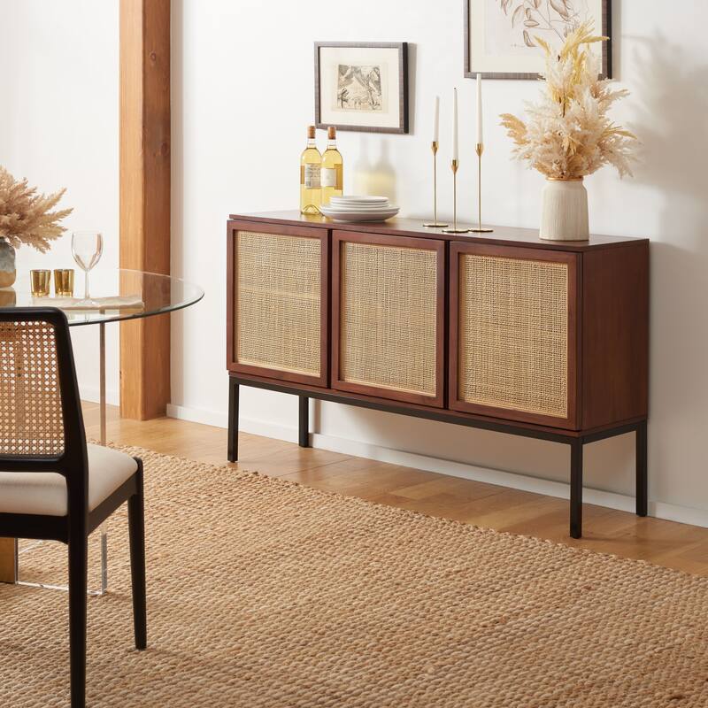 SAFAVIEH Tabetha 2-Shelf Rattan Sideboard - 54 In. W x 15 In. D x 33 In. H - 54Wx15Dx33H