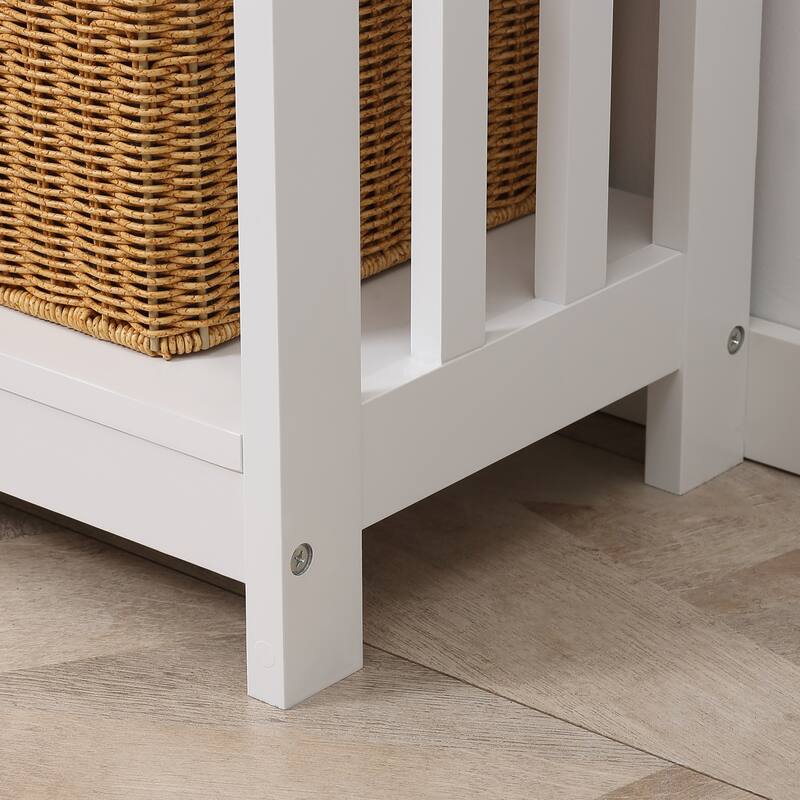 Console Table with Drawer and Two Open Shelves MDF Hallway Living Room Entryway Storage Furniture - 39.25"W x 11.75"D x 31.5"H