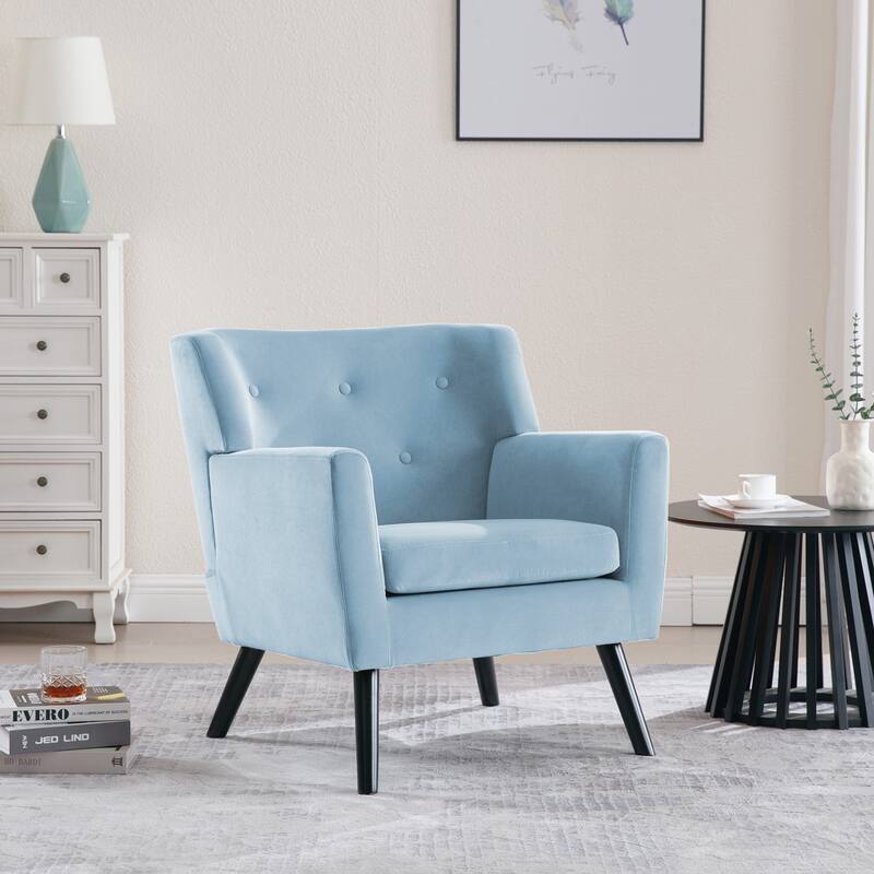 Velvet Upholstered Armchair Tufted Accent Chair, Set of 2 - 30.71"H x 28.35" W x 27.56"D