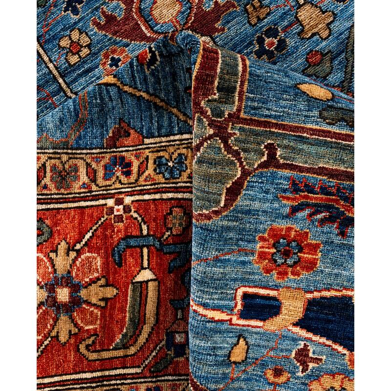 Serapi One-of-a-Kind Hand-Knotted Area Rug - Blue - 9' 0" x 11' 11"