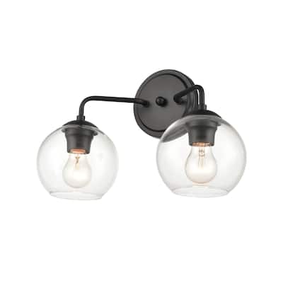 Millennium Lighting 2 Light Bathroom Vanity Fixture in Multiple Finishes with Clear Glass Shades
