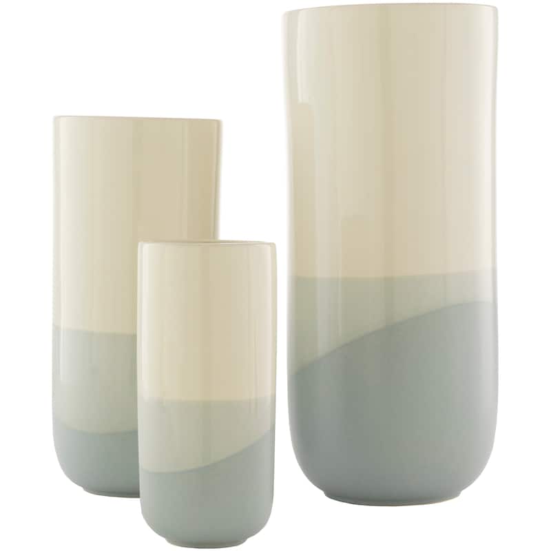 Aiye Modern Ceramic Outdoor Safe Vase Set (3 Pieces)